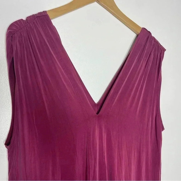 Anthropologie Eri Ali Mauve Pink Cupro Relaxed Shirt Dress Size Medium - Picture 6 of 9